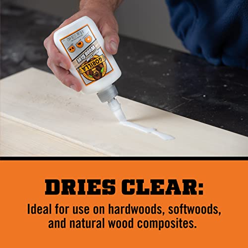 Gorilla Dries Clear Wood Glue 4oz Bottle Pack of 2