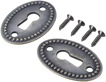 Dopinee 10-Pc Oval Stamped Brass Keyhole Cover Set