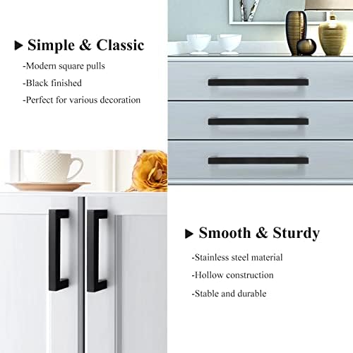 Probrico 30-Pack Black Cabinet Pulls Modern Stainless Steel