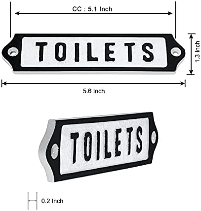Versatile Cast Iron Toilets Sign Plate