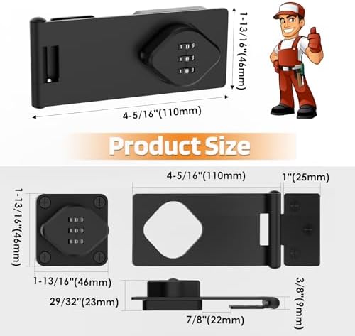Keyless Combination Lock for Closet Doors 3-Digit