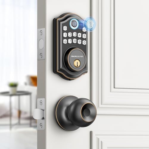 AkaGear Keyless Entry Deadbolt with Fingerprint and Keypad