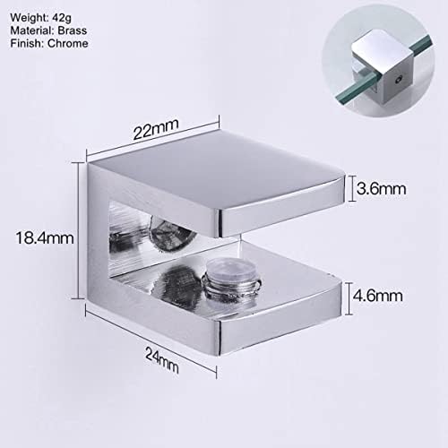 Pack of 4 Brass Shower Glass Clips