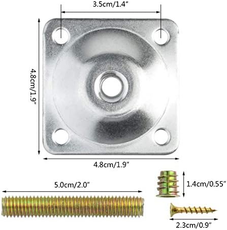 Btowin 4Pc Legs Mounting Plate Set for Sofa Couch