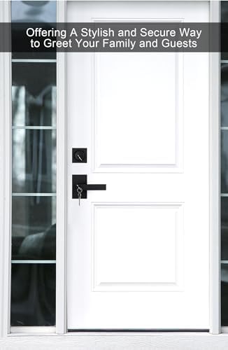 GoldenWarm 3-Pack Black Door Handle with Deadbolt Set