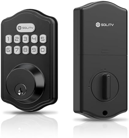 Solity AT1 Smart Deadbolt Lock with 100 Custom Codes Keyless Entry