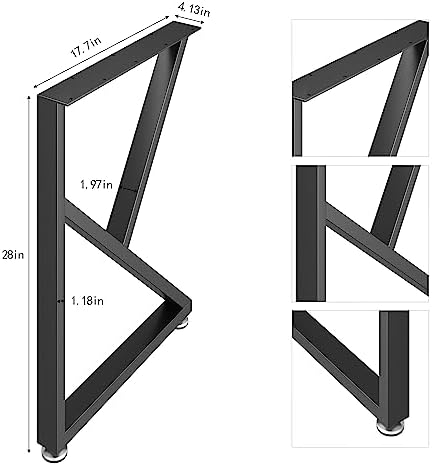 Patavinity Metal Table Legs Set 800lb