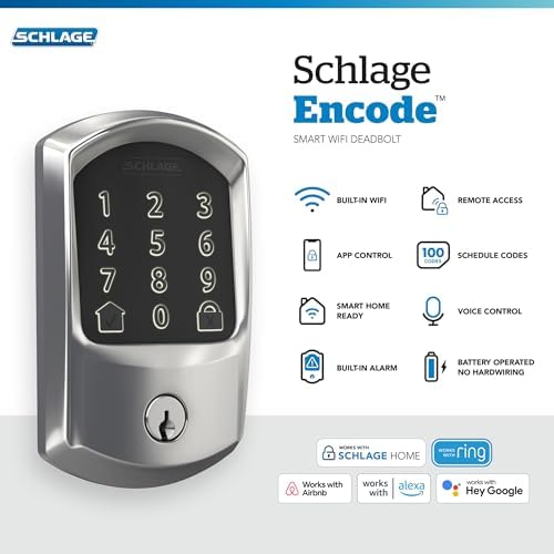 Bright Chrome Smart Deadbolt Lock