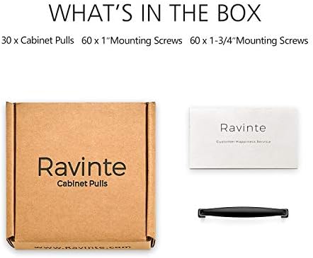 Ravinte 30-Piece 5-Inch Matte-Black Cabinet Handles