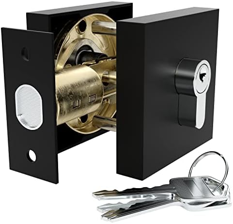 Avalon Deadbolt Set - Matte Black - Modern Door Hardware with 5-Year Warranty