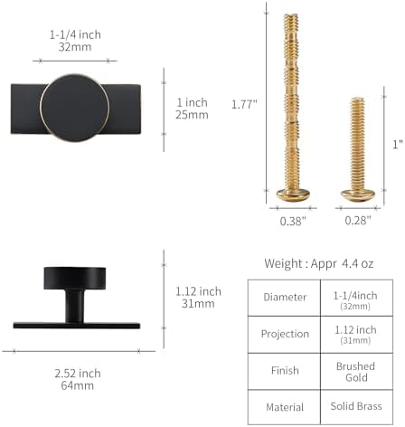 Black-Gold Cabinet Knobs