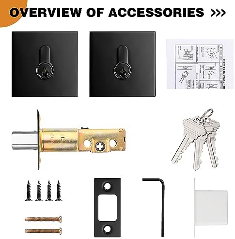 Probrico Black Double Cylinder Deadbolt 3 Pack