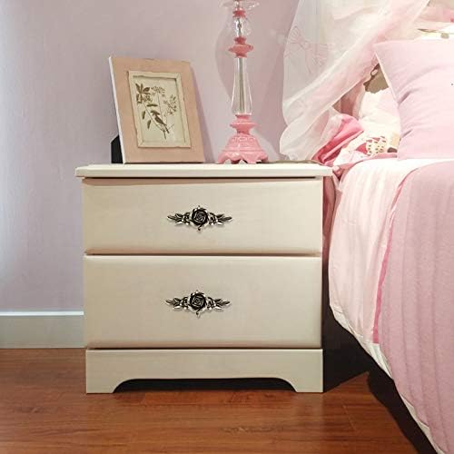 JUXYES 5 Pack Euro Rose Cabinet Knobs with Plate