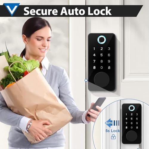 Smart Fingerprint Door Lock with 5 Unlock Methods Anti-Peeping Security