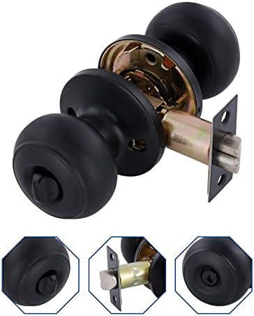 3 Pack All Keyed Identical Deadbolt Door Knob Set Classic Matte Black