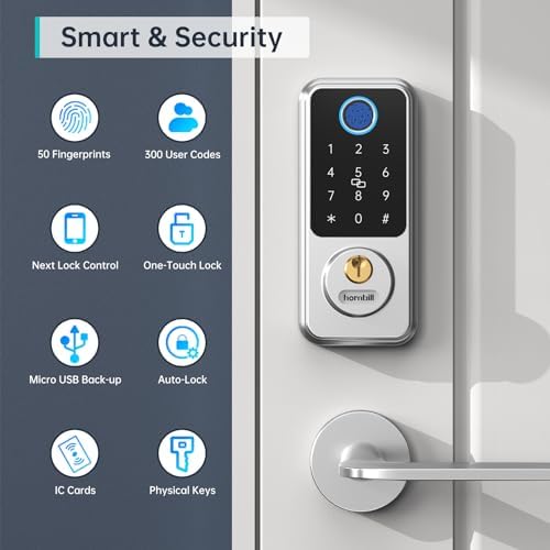 Hornbill Smart Lock - Keyless Entry Door Lock with Alexa Fingerprint Recognition