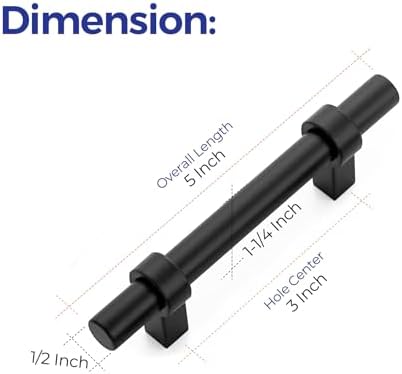 Ravinte 30 Pack 5 Inch Cabinet Pulls Matte Black Kitchen Hardware