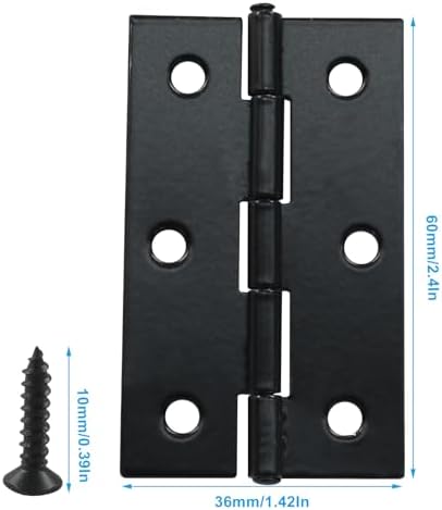 12 Pack 25 Inch Black Cabinet Hinges with Screws