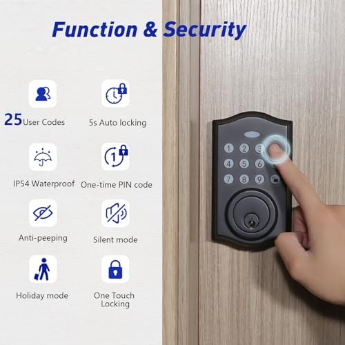 ossomo Quick Install Smart Door Lock with Fingerprint Keyless Entry