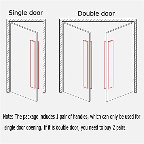Premium Solid Wood Commercial Sauna Glass Door Push-Pull Handle - Red