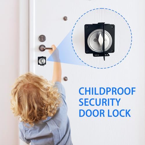Enprotty Deadbolt Lock Guard Prevents Thumb Turns Adhesive Backing