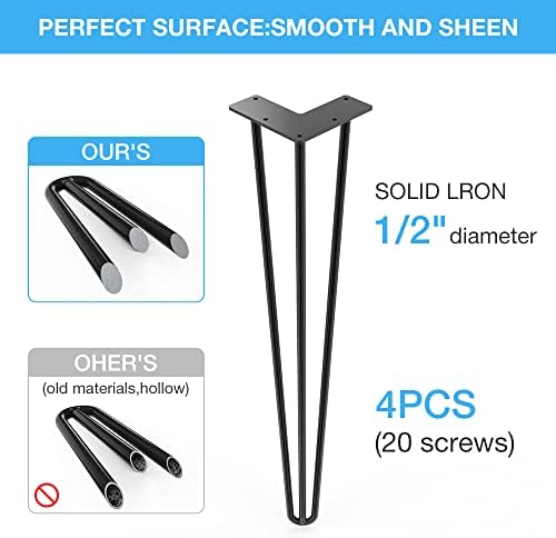 V-Shape Metal Legs Set for DIY furniture projects