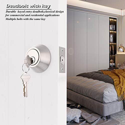 Gobrico 6Pack Keyed Alike Double Cylinder Deadbolts in Satin Nickel