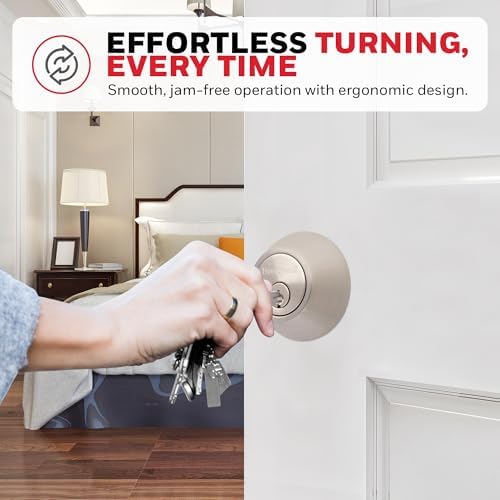 Honeywell - Double Cylinder Deadbolt Satin Nickel