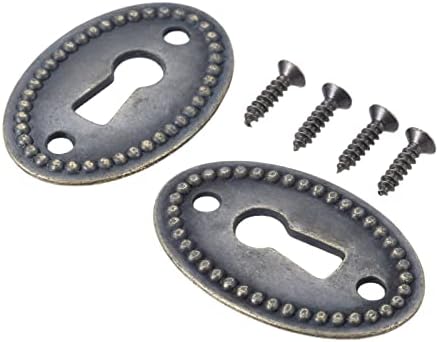 Dopinee 10-Pc Oval Stamped Brass Keyhole Cover Set