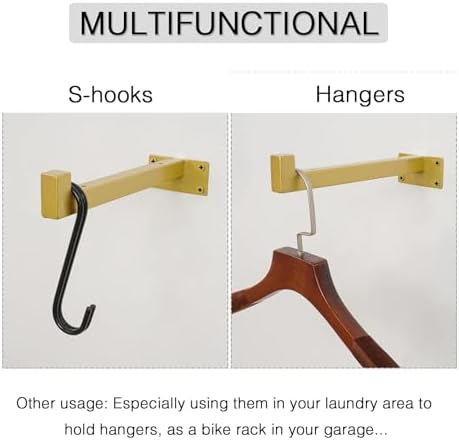 Sturdy Gold Floating Shelf Brackets for Kitchen Bathroom