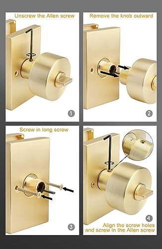 GoldenWarm Gold Exterior Door Knobs with Deadbolt