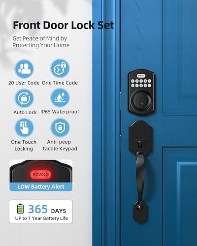 Electronic Deadbolt with Keyless Entry 20 Access Codes Auto-Lock Security