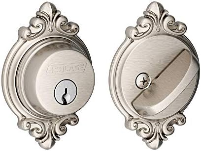 SCHLAGE B60 Brookshire Single Cylinder Deadbolt with Satin Nickel Finish Keyed Entry