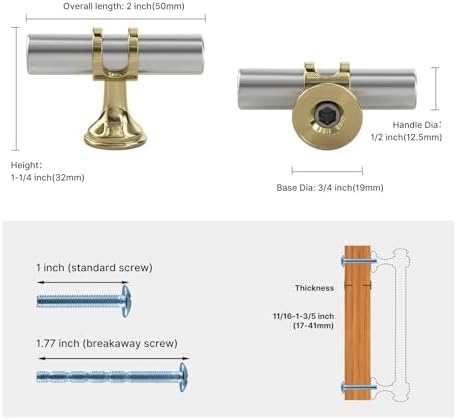 Haliwu 10 Pack Cabinet Knobs Brushed Nickel