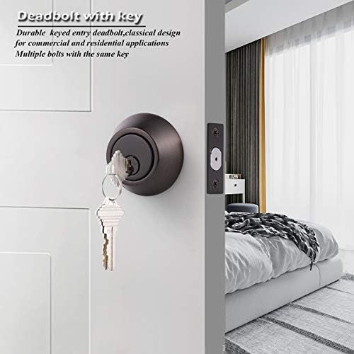 Gobrico 5-Piece Set Oil Rubbed Bronze Keyed-Alike Deadbolts