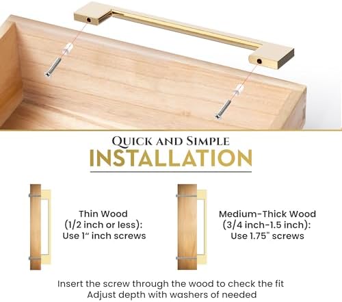 5-Piece Gold Cabinet Pulls brushed gold drawer pulls Kitchen cabinet hardware