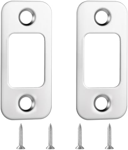 2 Pack Deadbolt Strike Plates Stainless Steel Adjustable