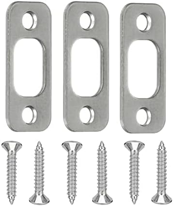 3-Piece Round Corner Strike Plate Kit - Satin Nickel Finish