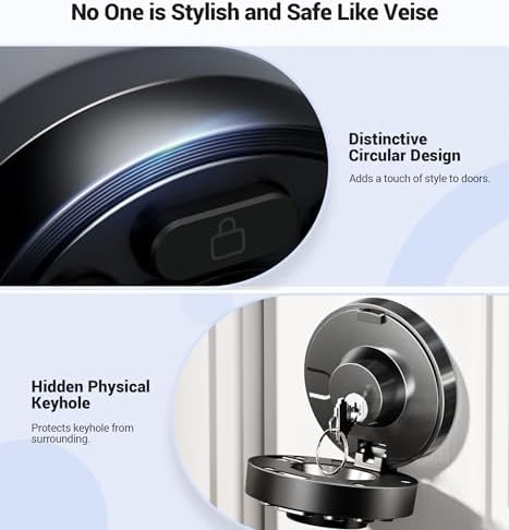 Veise Smart Deadbolt with 2 Keys for Front Door Activation