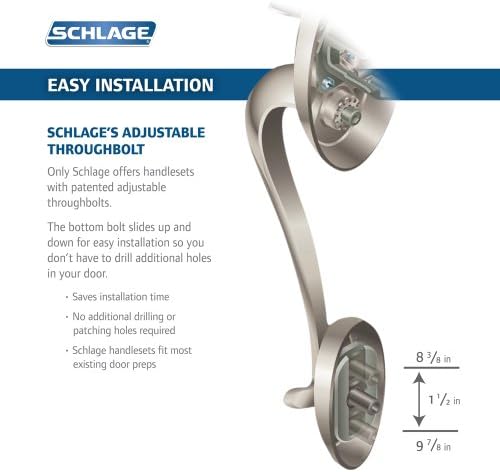 Schlag F59 Exterior Handle Set Bright Brass Door Hardware