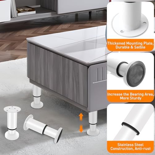Adjustable Height Bed Support Legs Replacement Legs for Sofa Table Chair