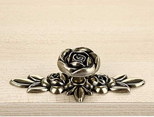 JUXYES 5 Pack Euro Rose Cabinet Knobs with Plate