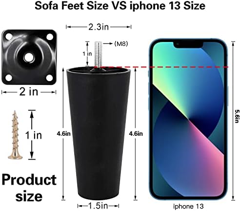 46-Inch Plastic Sofa Legs