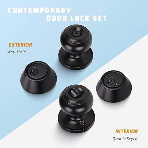 KNOBWELL Door Knob and Deadbolt Set Keyed Alike