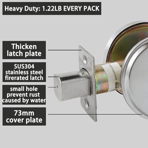 HISAFE In-UseVacant Commercial Deadbolt Heavy Duty Satin Chrome Grade 2 2 Packs