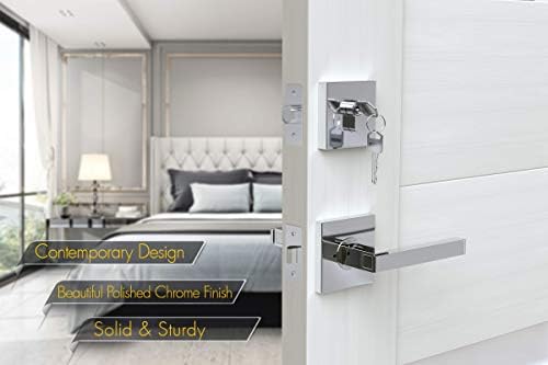 Avalon Modern Deadbolt Square Rosette Polished Chrome