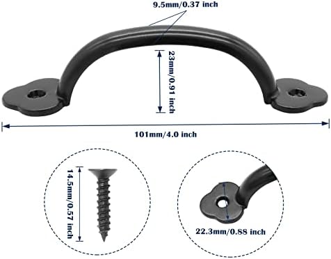 12-Piece Barn Door Handles Set Rustic Black Metal Door Handles