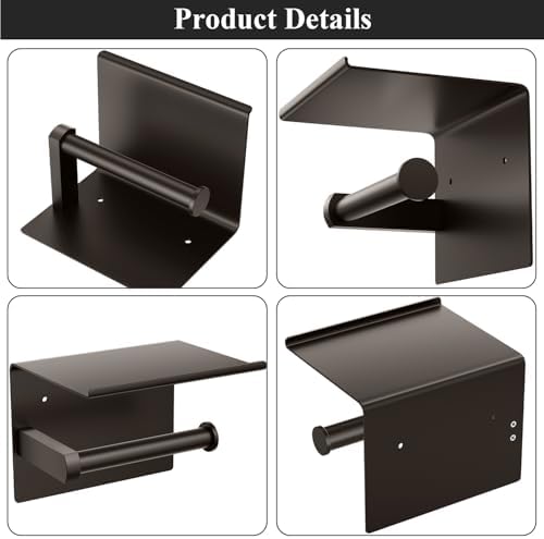 Tindbea Mega Size Toilet Paper Holder with Shelf and Towel Hooks