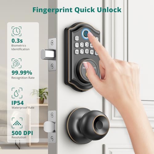 AkaGear Keyless Entry Deadbolt with Fingerprint and Keypad