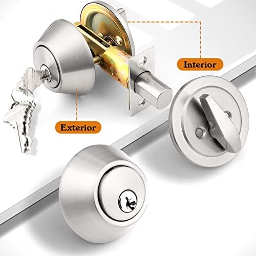 Probrico 5-Piece Door Deadbolts Keyed Alike Anti-Theft Zinc Alloy